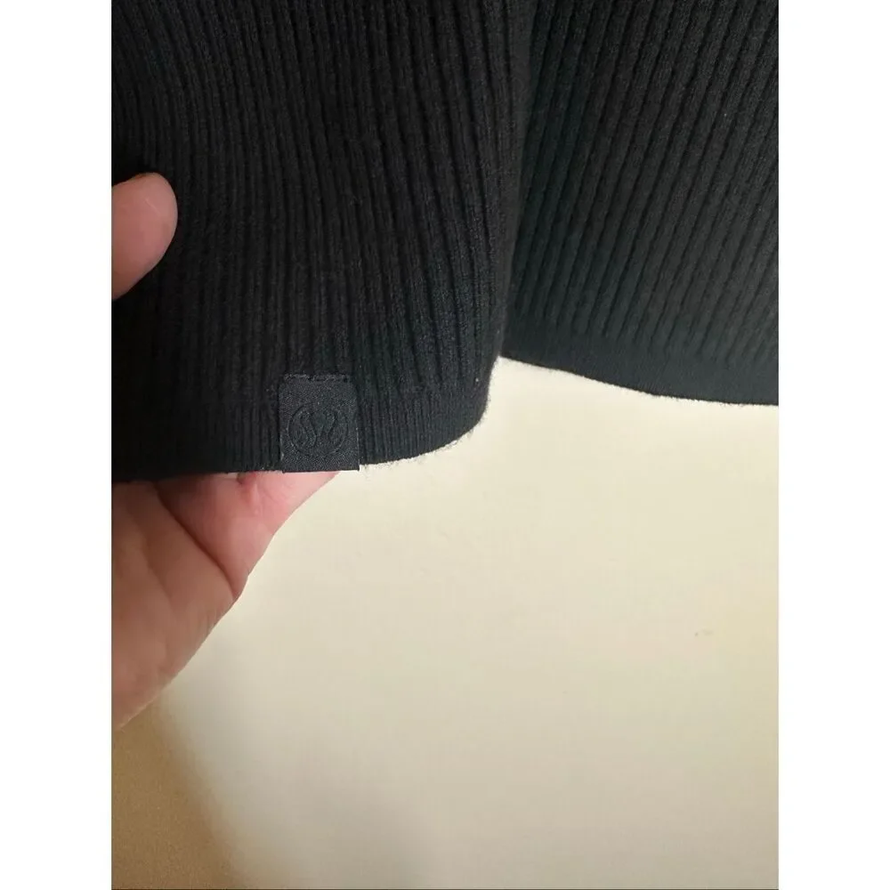 lululemon athletica Black Ribbed V-Neck Crop Top